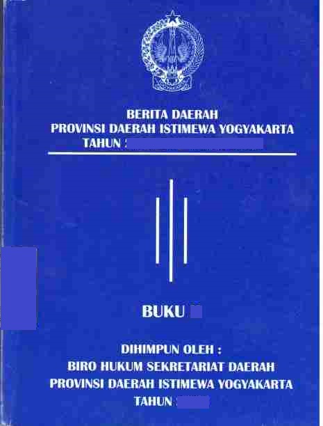 Gambar Lembaran Daerah Provinsi Daerah Istimewa Yogyakarta Tahun 2008 -- Buku I