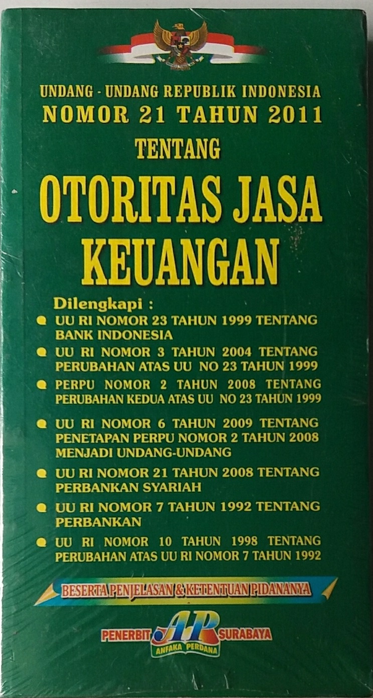Undang-Undang Republik Indonesia Nomor 21 Tahun 2011 tentang Otoritas Jasa Keuangan
