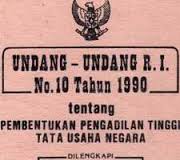 Gambar Undang-Undang R.I No. 10 Tahun 1990 tentang Pembentukan Pengadilan Tinggi Tata Usaha Negara