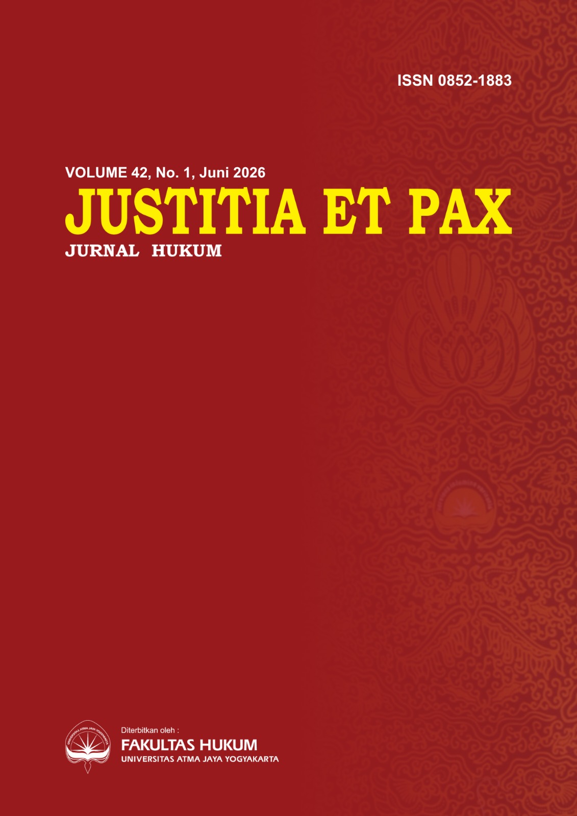Gambar JUSTITIA ET PAX JURNAL HUKUM : Volume 41 No 1 Juni 2025