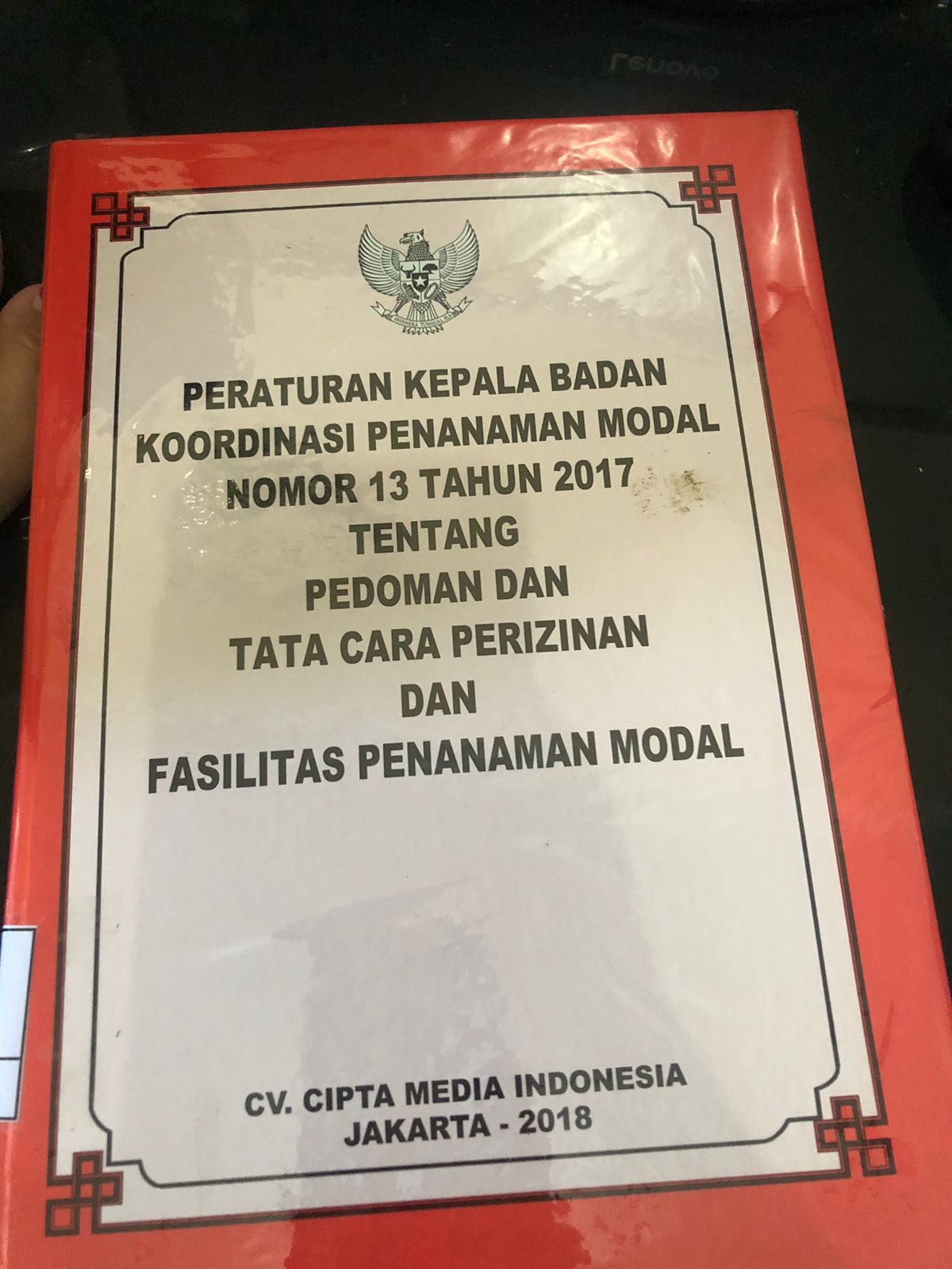 PERATURAN KEPALA BADAN KOORDINASI PENANAMAN MODAL NOMOR 13 TAHUN 2017