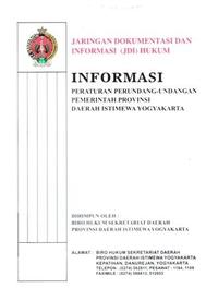 Gambar Informasi Peraturan Perundang-Undangan Pemerintah Daerah Daerah Istimewa Yogyakarta, Triwulan 4 Tahun 2017