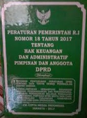 Gambar Peraturan Pemerintah RI Nomor 18 Tahun 2017 tentang Hak Keuangan dan Administratif Pimpinan dan Anggota DPRD