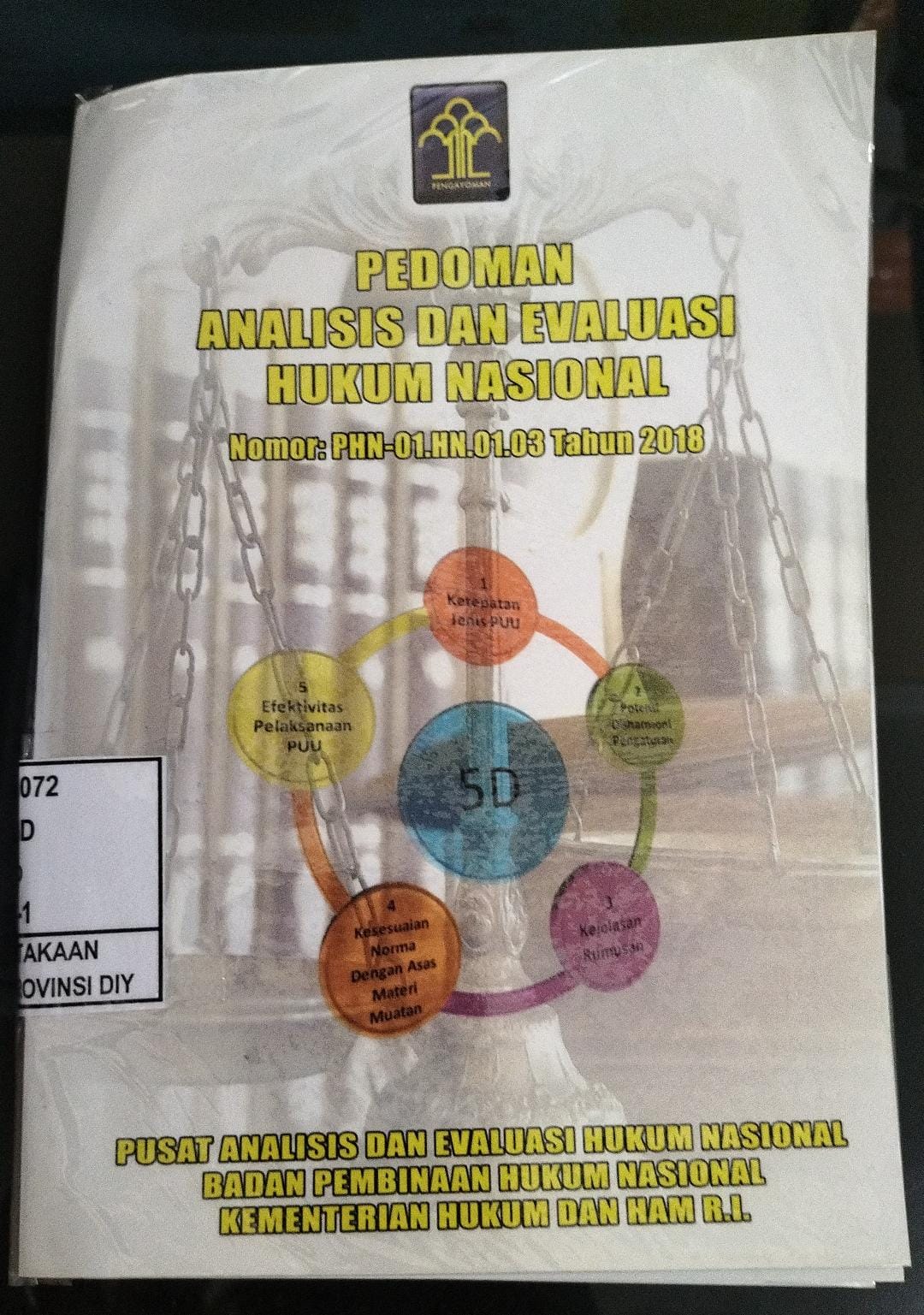 PEDOMAN ANALISIS DAN EVALUASI HUKUM NASIONAL Nomor: PHN-01.HN01.03 Tahun 2018