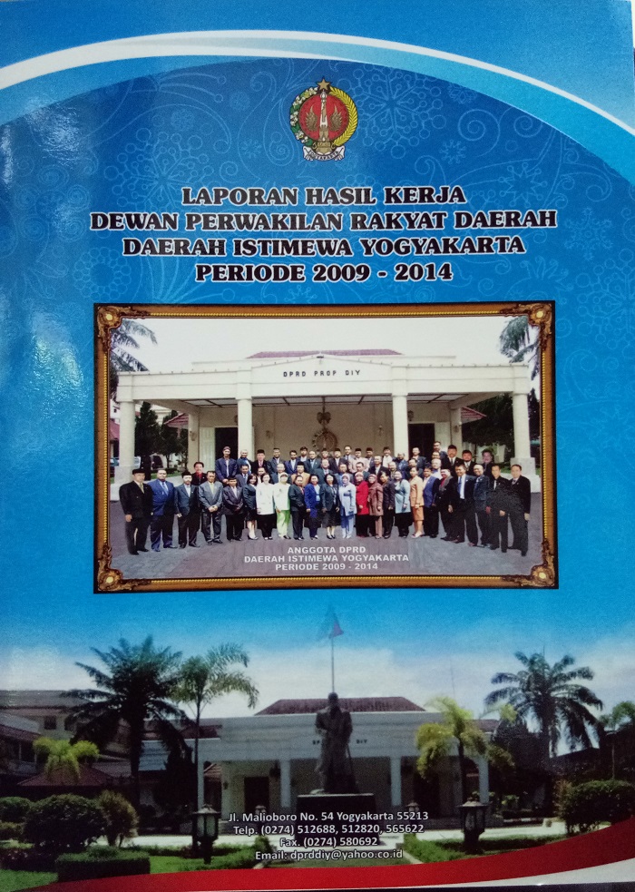 Gambar Laporan Hasil Kerja Dewan Perwakilan Rakyat Daerah Daerah Istimewa Yogyakarta Periode 2009-2014