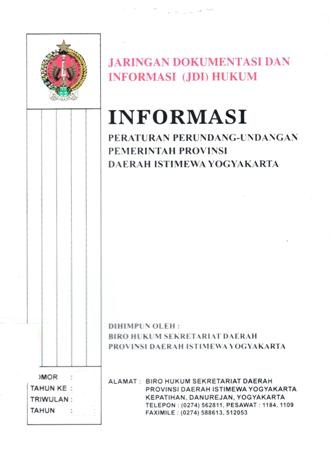 Gambar Informasi Peraturan Perundang-Undangan Pemerintah Daerah Daerah Istimewa Yogyakarta, Triwulan III Tahun 2012