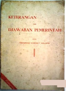 Gambar Keterangan dan Djawaban Pemerintah atas Program Kabinet Wilopo