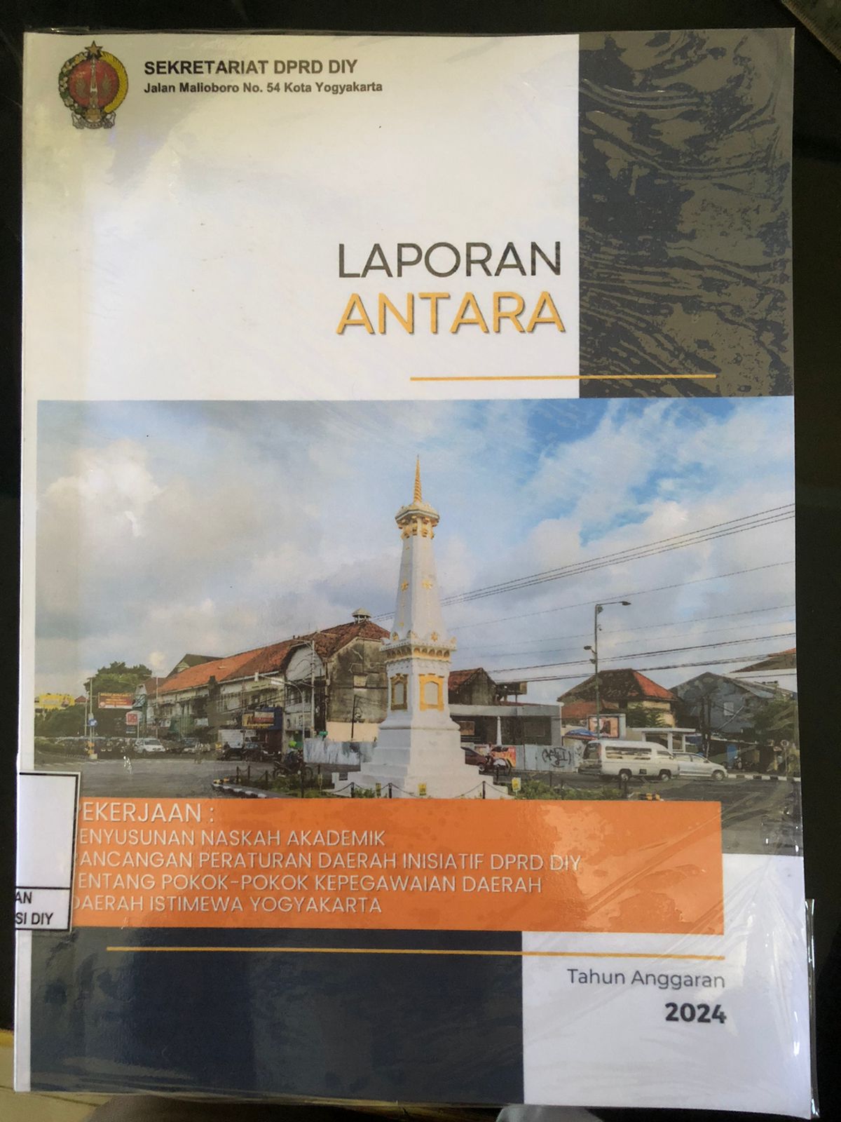 Laporan Antara Penyusunan NA Raperda Inisiatif DPRD DIY Tentang Pokok-Pokok Kepegawaian Daerah DIY Tahun 2024