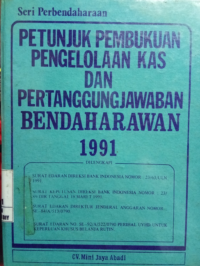Gambar Petunjuk Pembukuan Pengelolaan Kas Dan Pertanggungjawaban Bendaharawan 1991